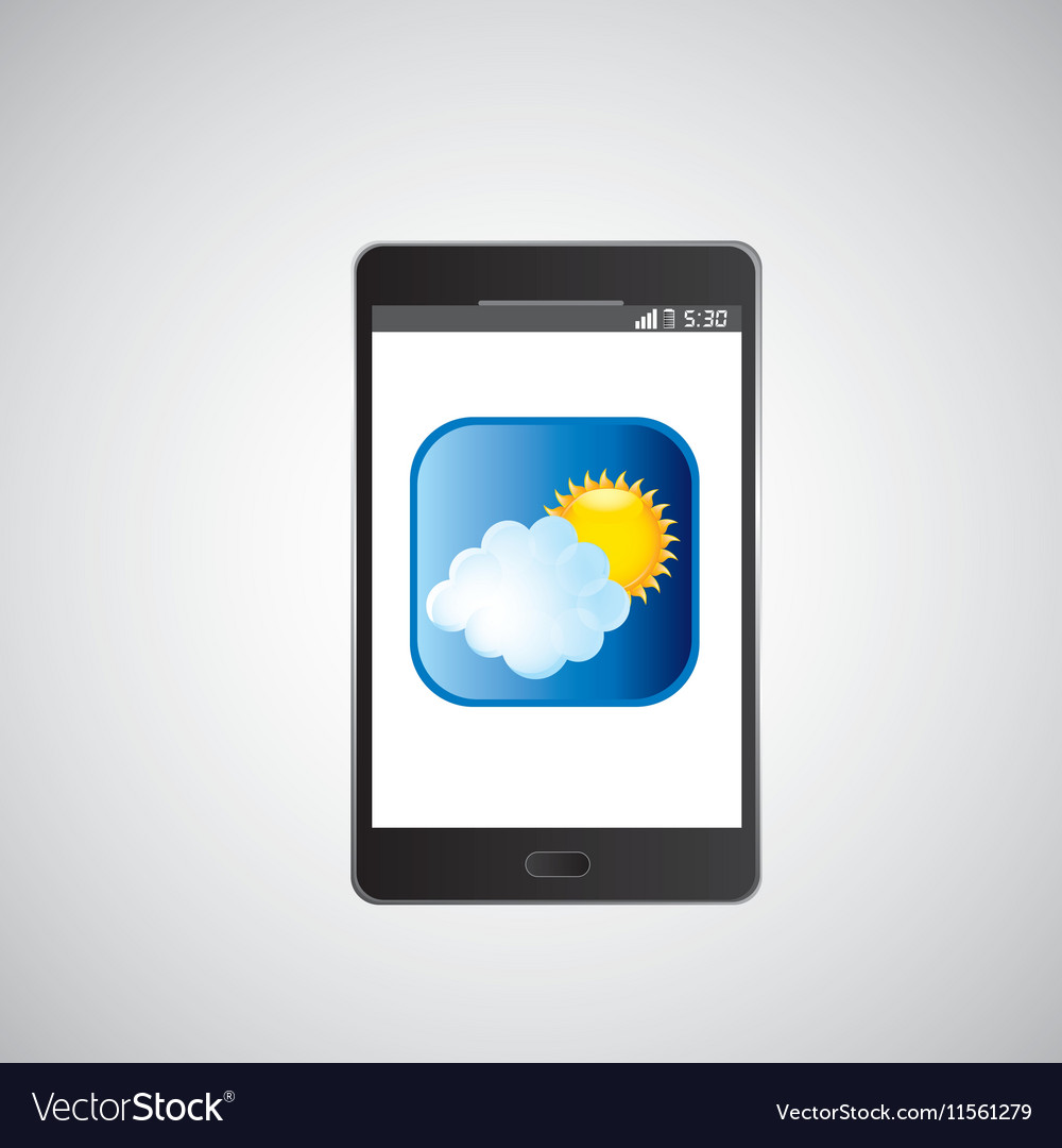 Icon smartphone weather design Royalty Free Vector Image
