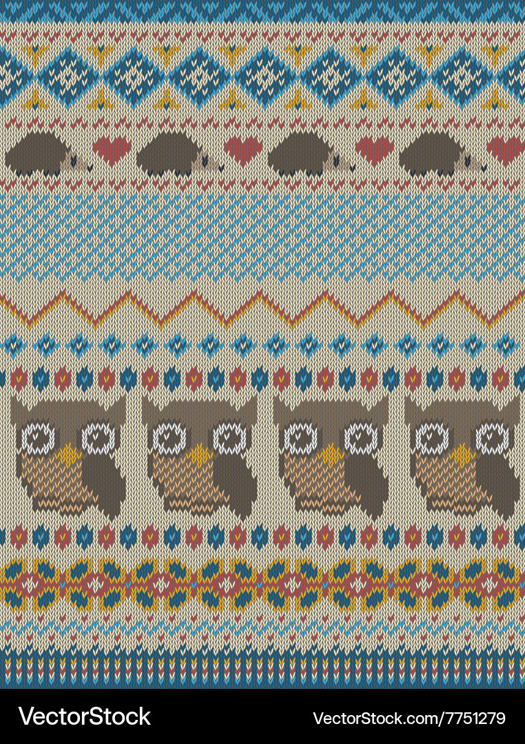 Knitted bright seamless winter pattern Royalty Free Vector