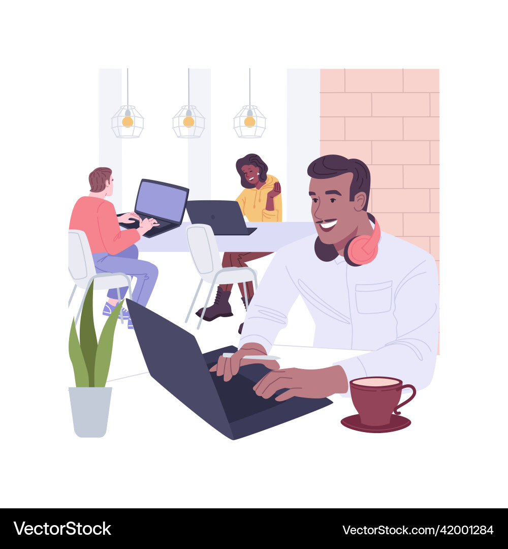 Coworking space isolated cartoon Royalty Free Vector Image