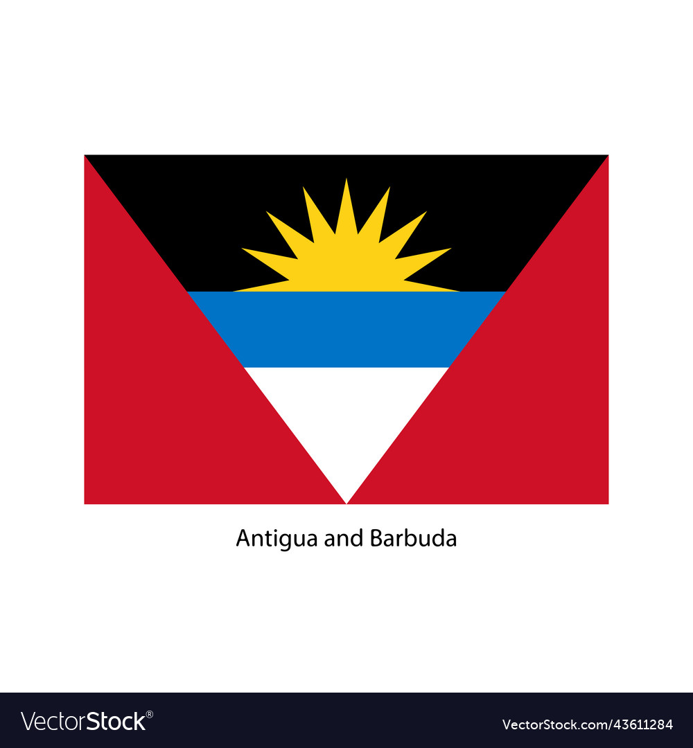Flag of antigua and barbuda Royalty Free Vector Image