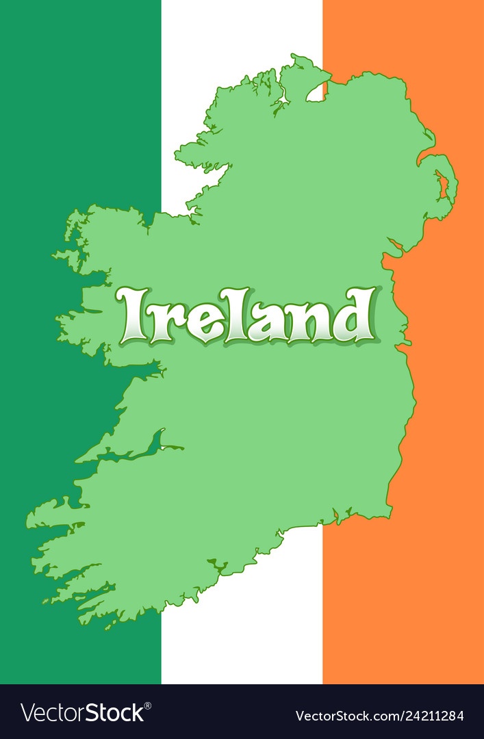 Flag Map Of Ireland Map Of Ireland And Flag Of Ireland Royalty Free Vector Image