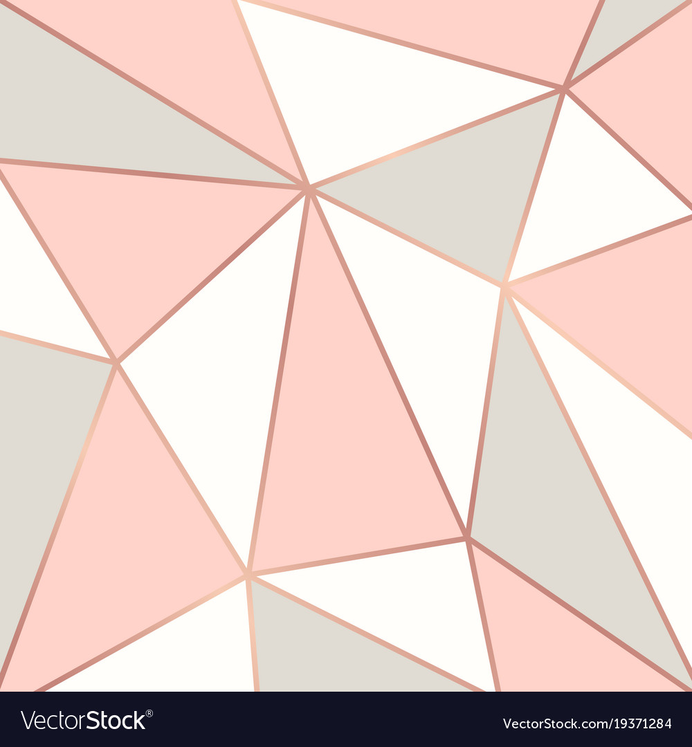 Polygonal Background With Rose Gold Frames Vector Image