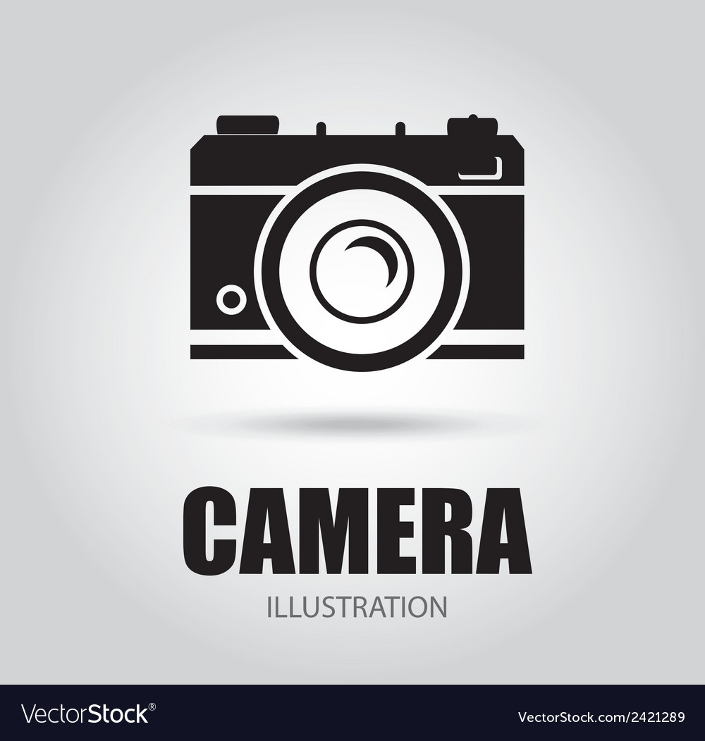 Camera design over gray background Royalty Free Vector Image