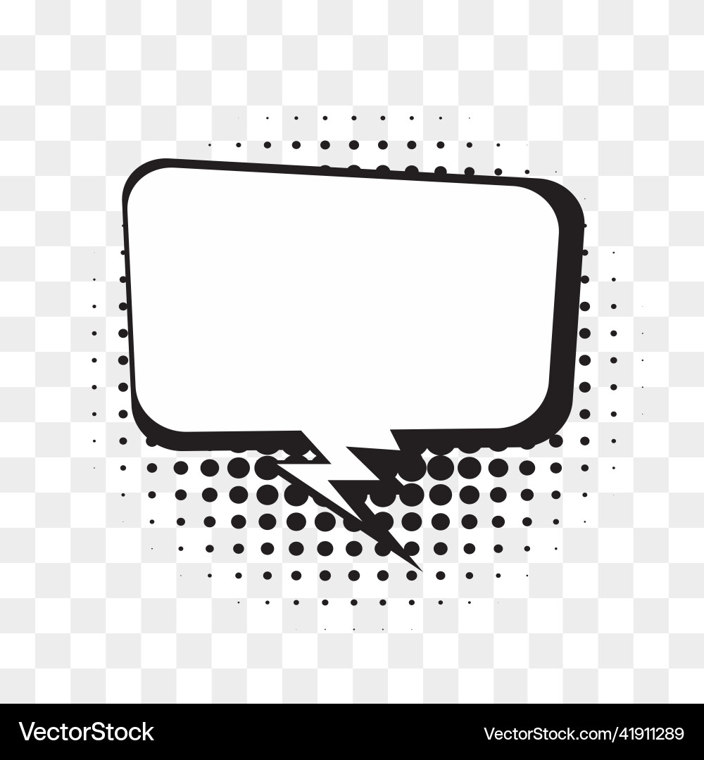 Comic speech bubble isolated on halftone dots Vector Image
