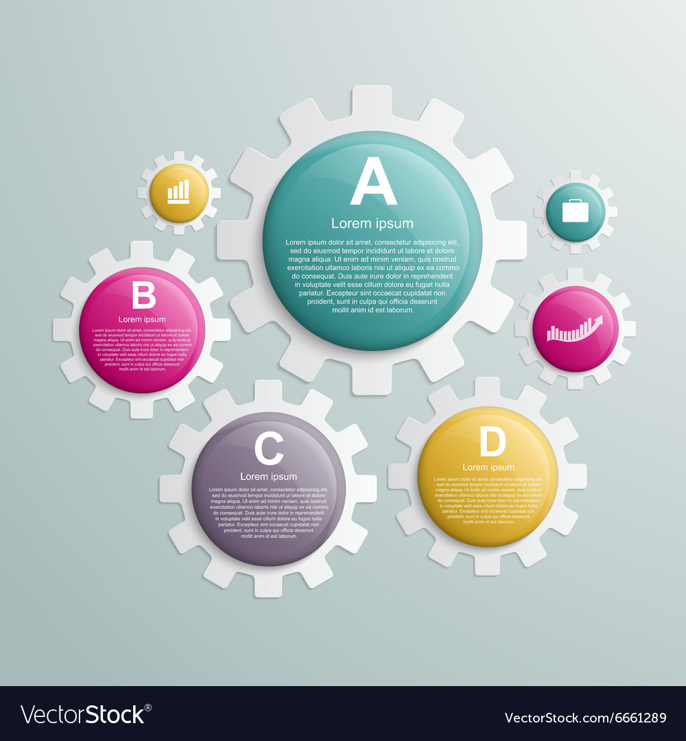Gears infographic design template Royalty Free Vector Image