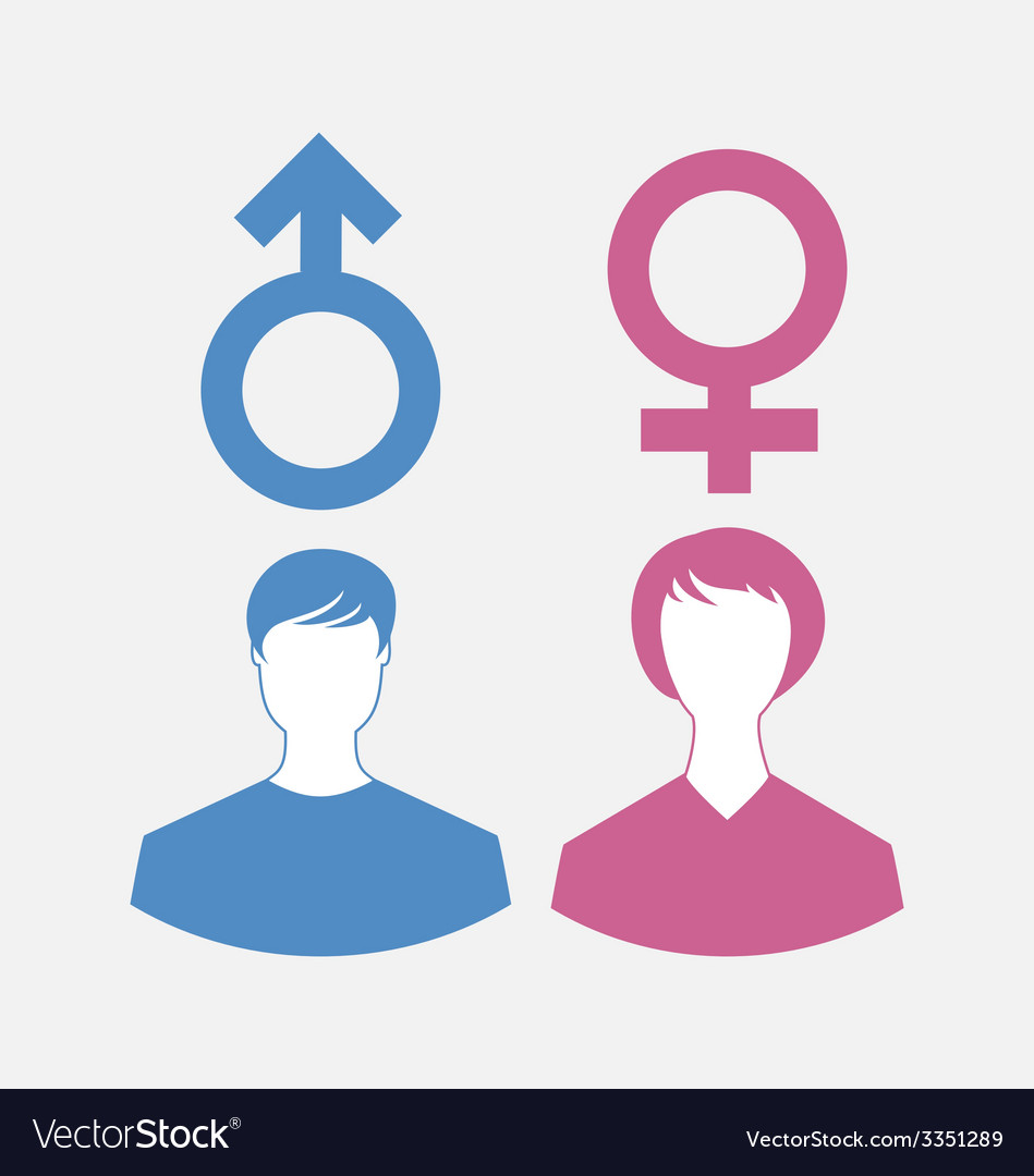 Male and female icons gender symbols Royalty Free Vector