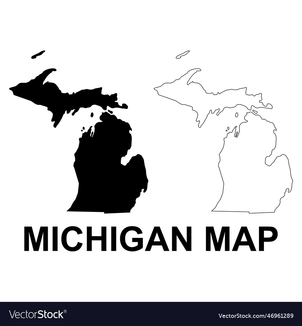 Set of michigan united states of america flat Vector Image