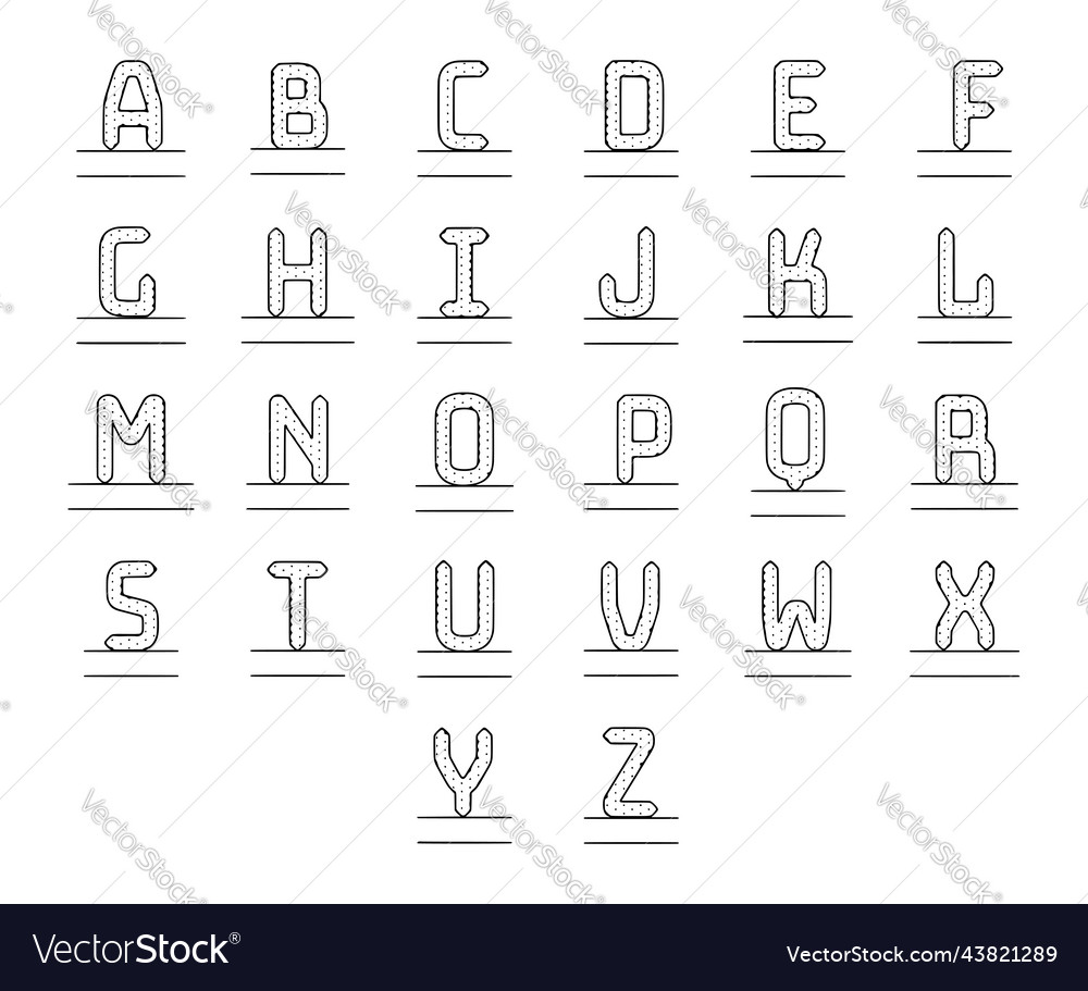 Set Of Name Monograms Or Initials Isolated Vector Image