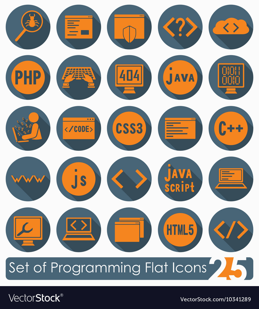 Set of programming icons Royalty Free Vector Image
