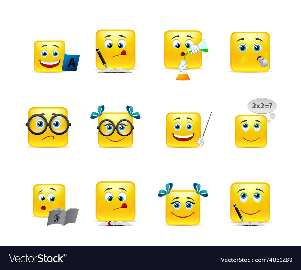 Set of students Royalty Free Vector Image - VectorStock