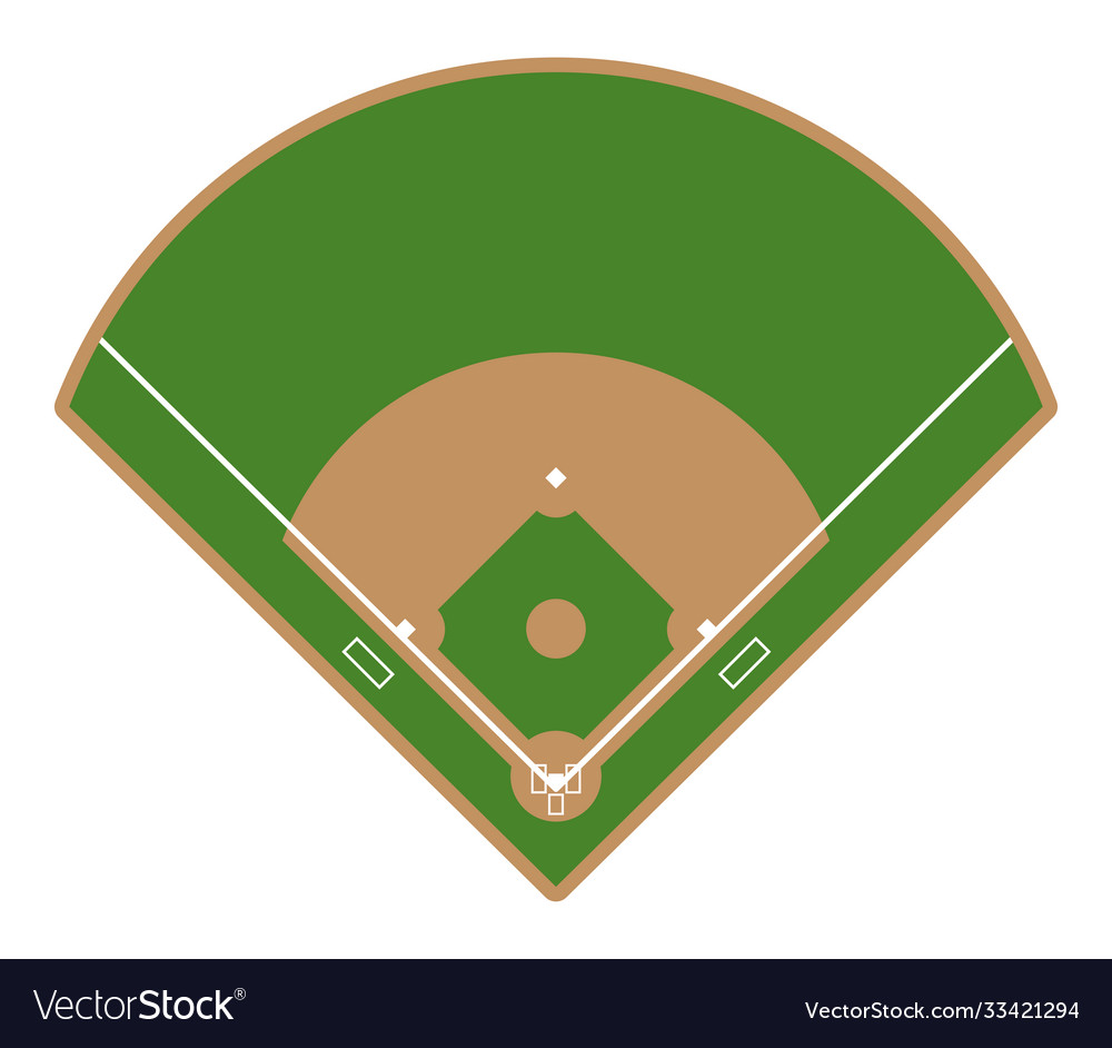 Baseball field icon flat Royalty Free Vector Image