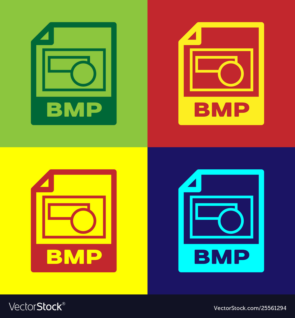 Color bmp file document icon download bmp button Vector Image