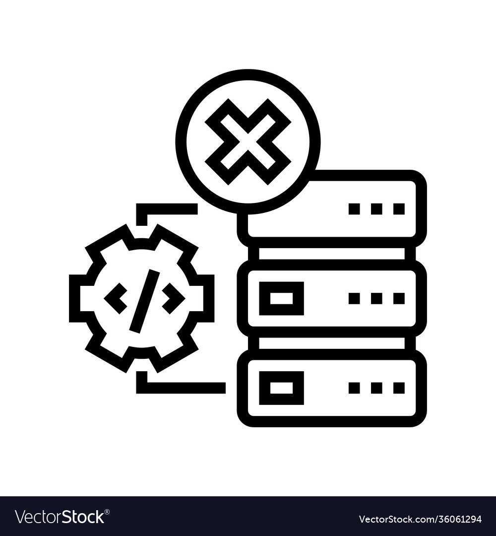 Debugging servers line icon Royalty Free Vector Image