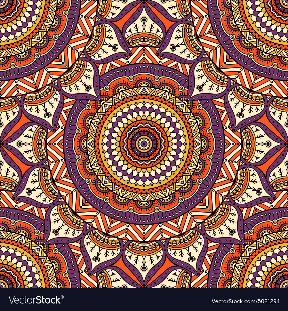 Ethnic floral seamless pattern Royalty Free Vector Image