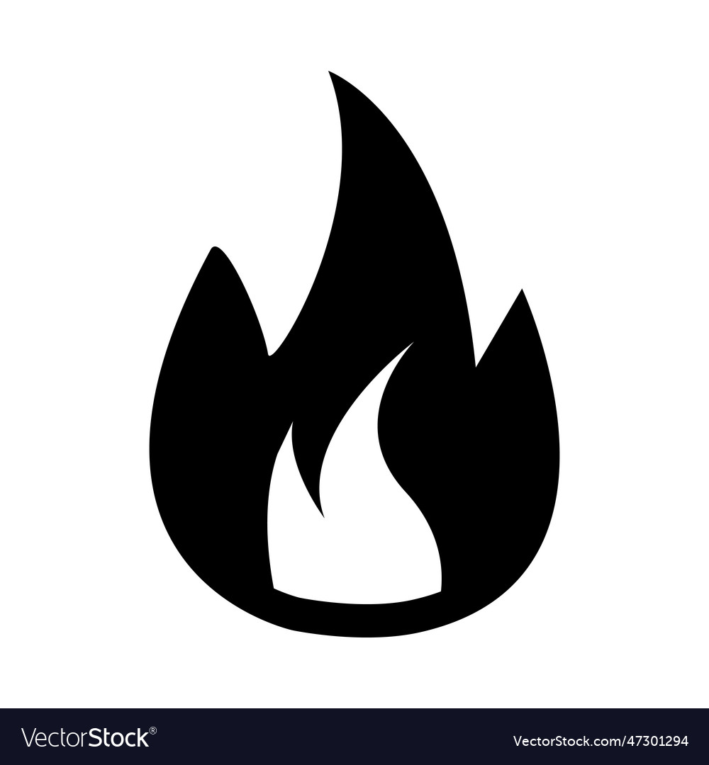 Flame glyph icon for personal and commercial use Vector Image