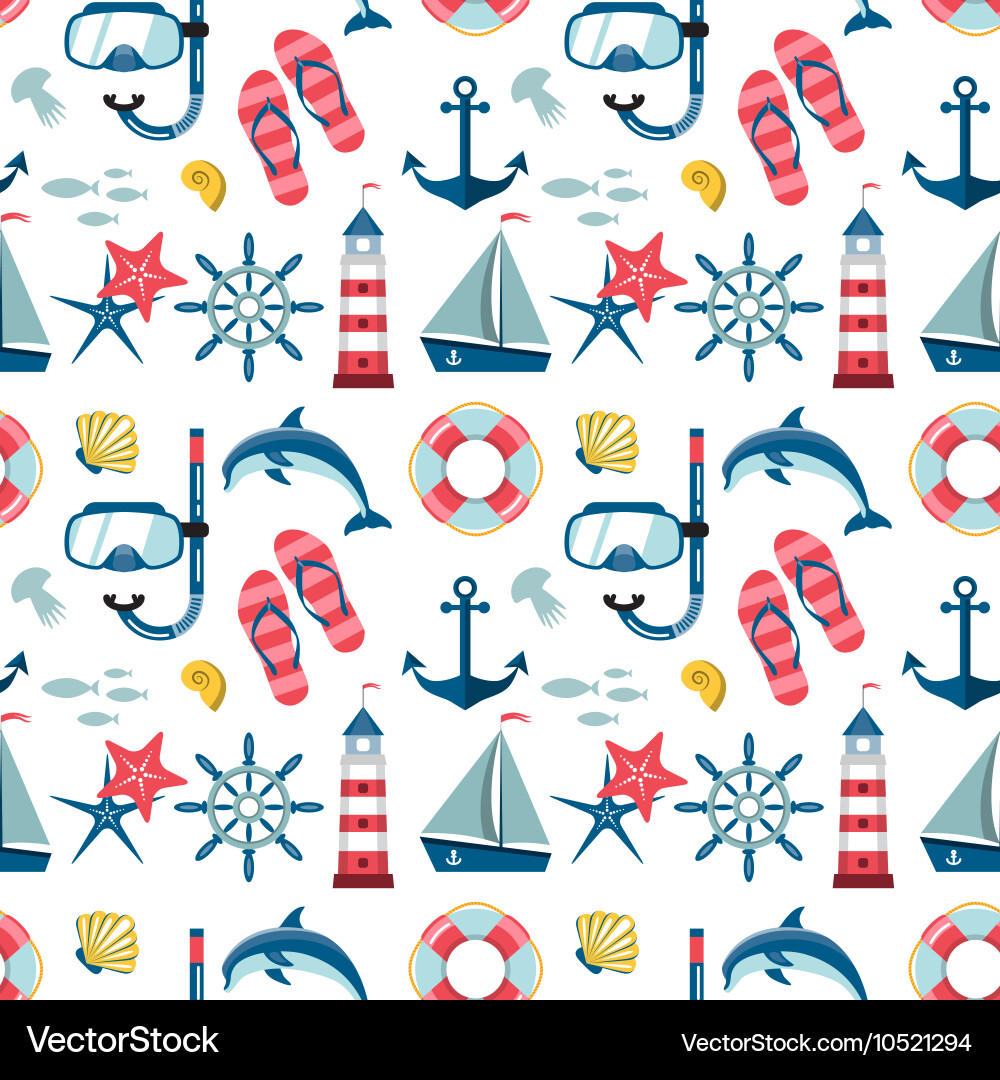 Seamless sea pattern Royalty Free Vector Image
