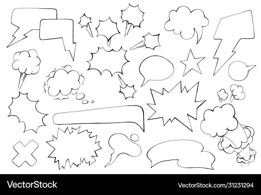 Set comics speech bubbles Royalty Free Vector Image