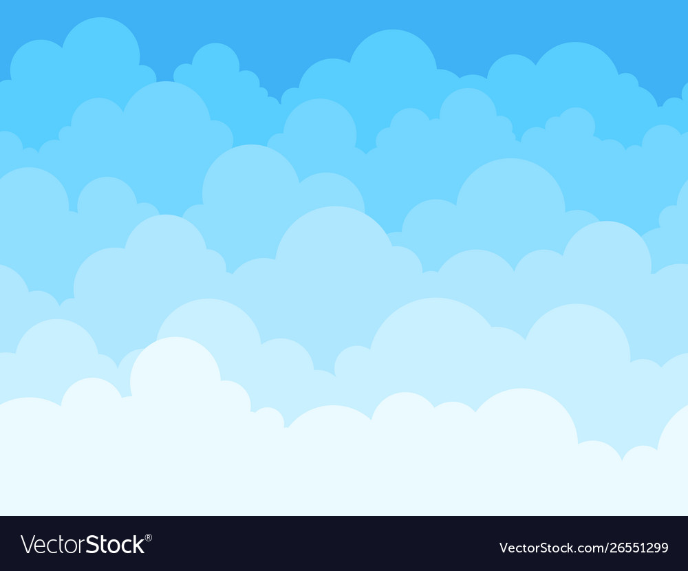 Cloud sky cartoon background blue with white Vector Image