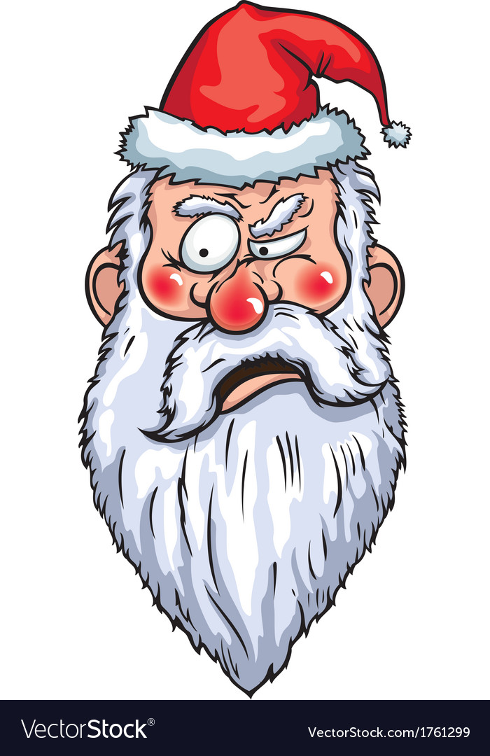 Concentrated Santa Head Royalty Free Vector Image