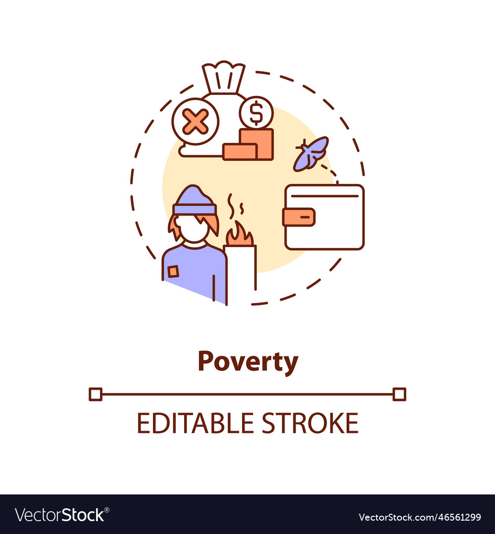 Poverty concept icon Royalty Free Vector Image