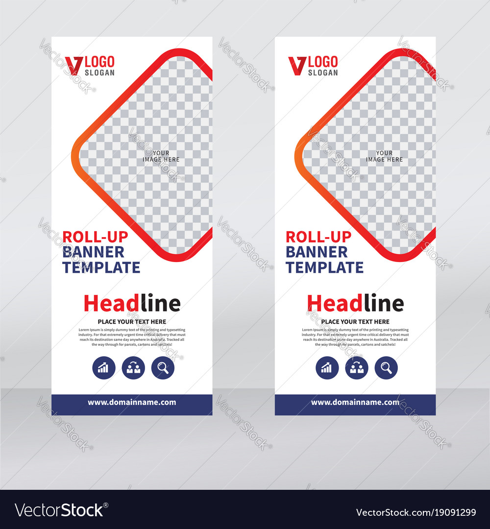 Roll Up Banner Design Print Template Royalty Free Vector