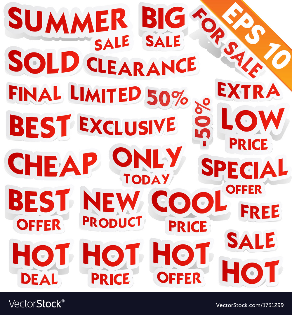 Sale sticker tag - - EPS10 Royalty Free Vector Image