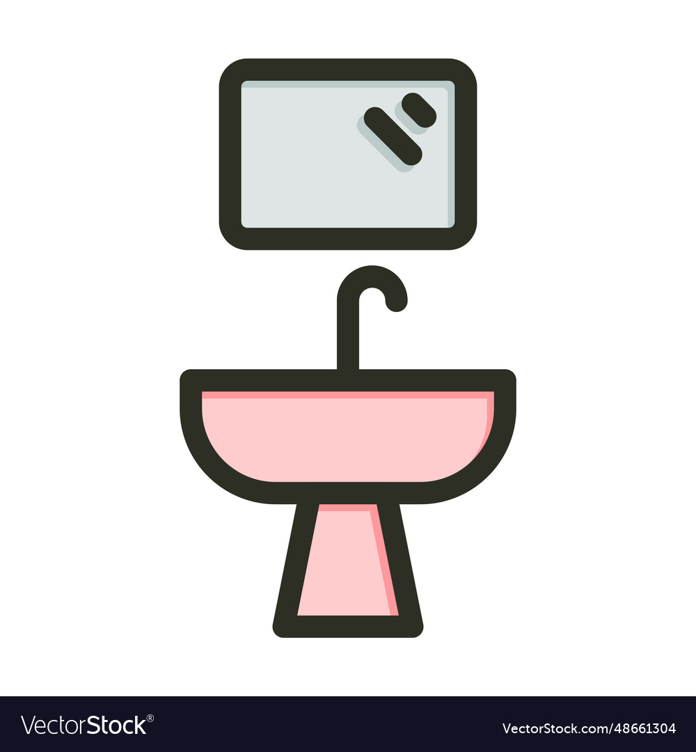 Bathroom thick line filled colors icon Royalty Free Vector