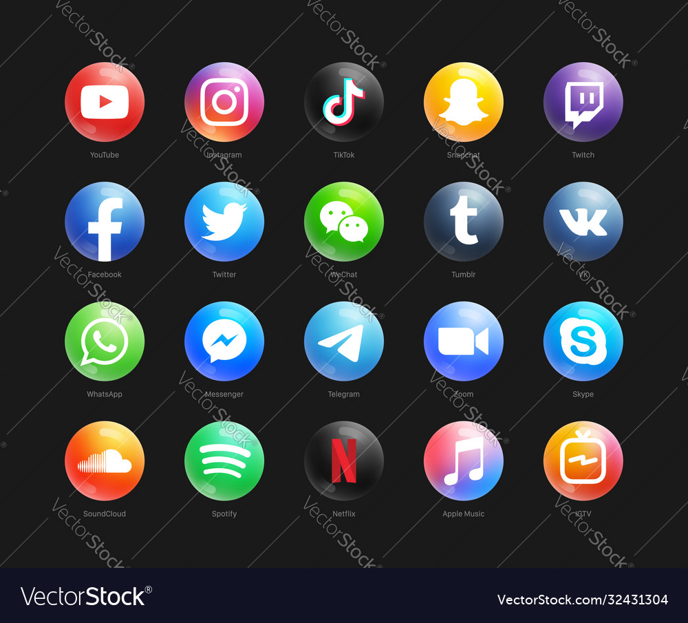 3d social media icons instagram