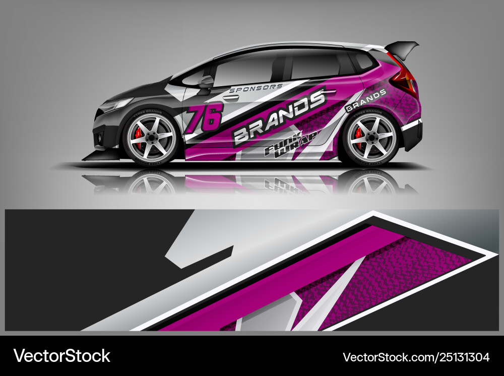 Sport car racing wrap design design Royalty Free Vector