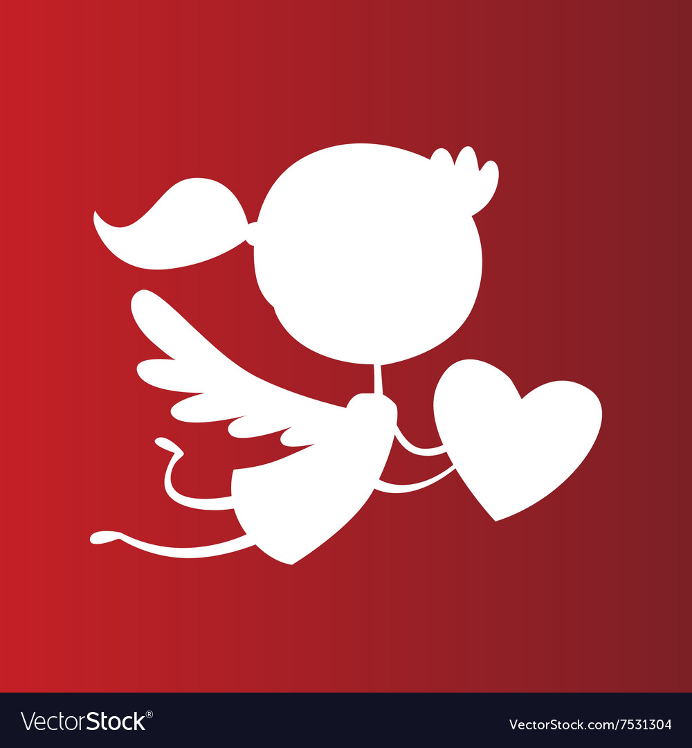 Valentine day cupid angel cartoon style Royalty Free Vector