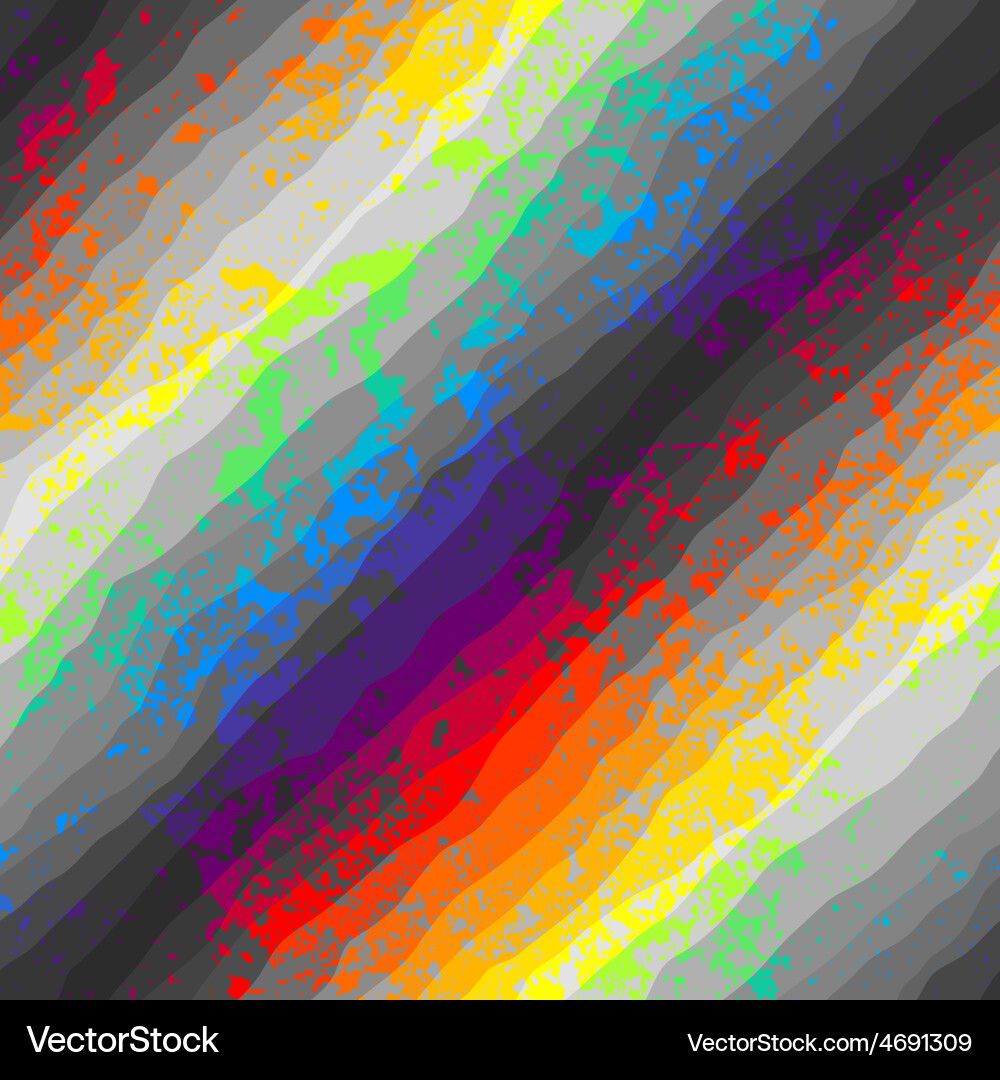 Abstract grunge pattern on rainbow background Vector Image