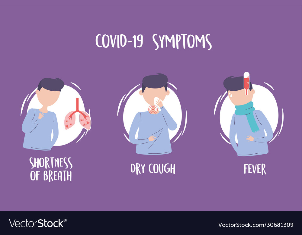 Covid19 19 pandemic infographic symptoms fever dry