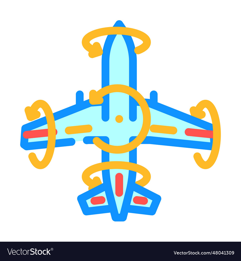 Flight control system aeronautical engineer color Vector Image