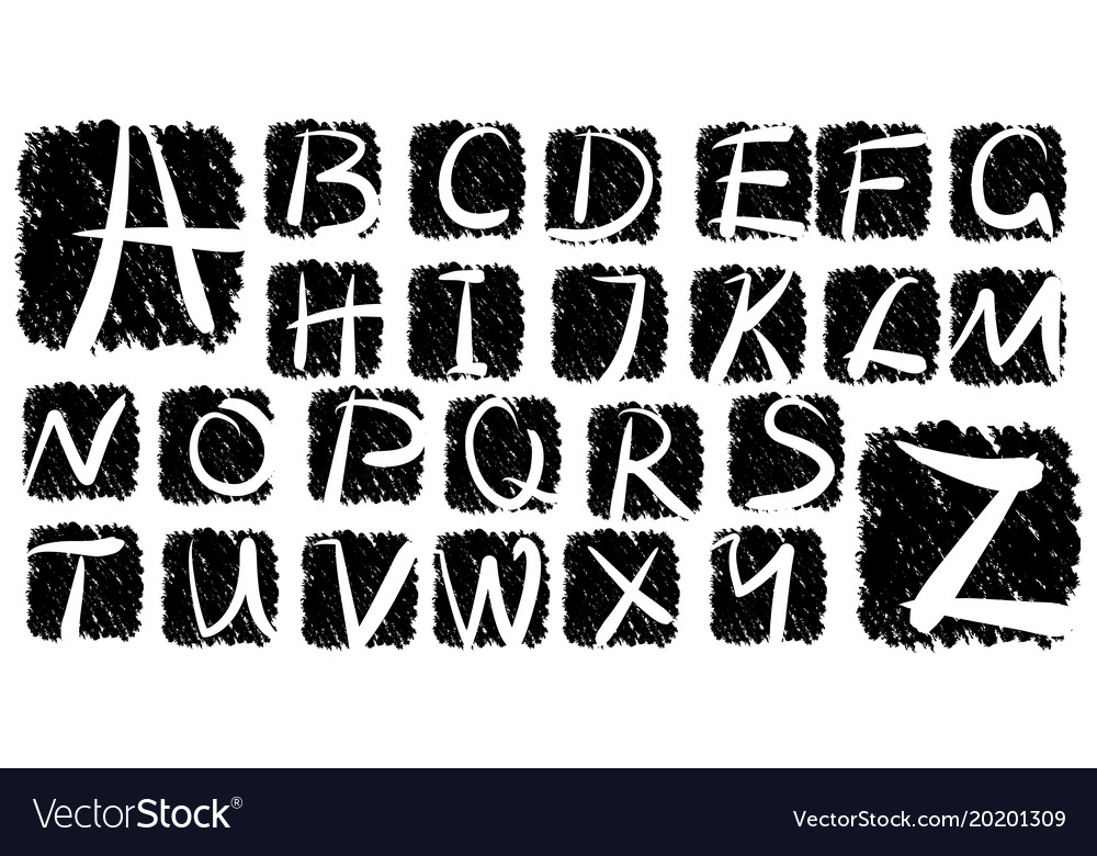 Grunge alphabet Royalty Free Vector Image - VectorStock