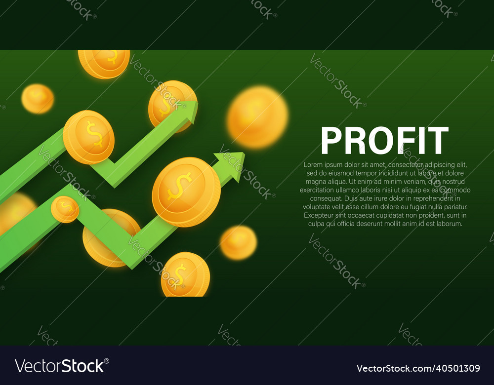 Profit Money Or Budget Cash And Rising Graph Vector Image