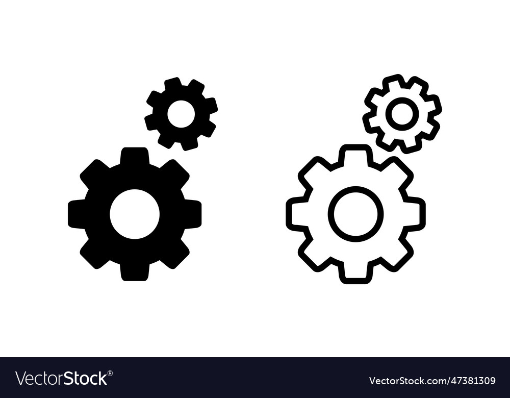 Setting icon set cog settings icon symbol Vector Image