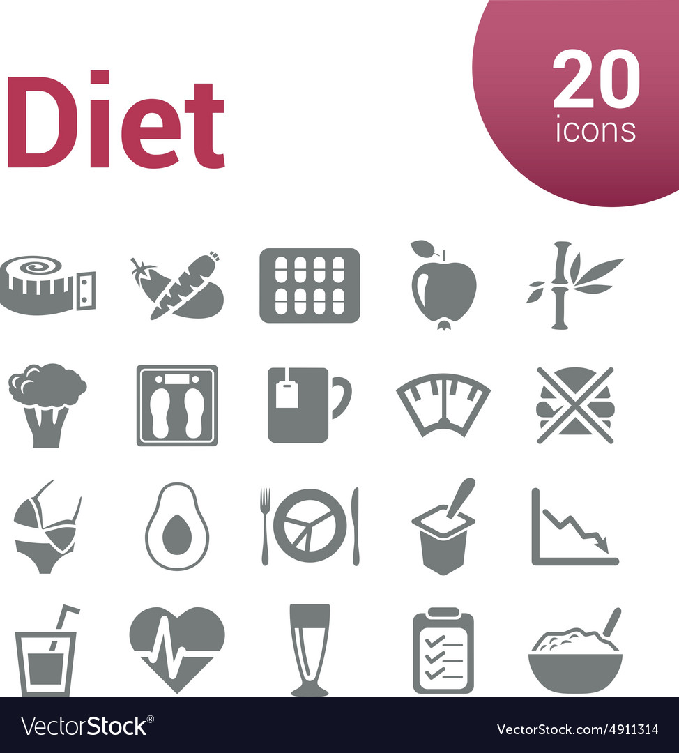 Diet icons Royalty Free Vector Image - VectorStock