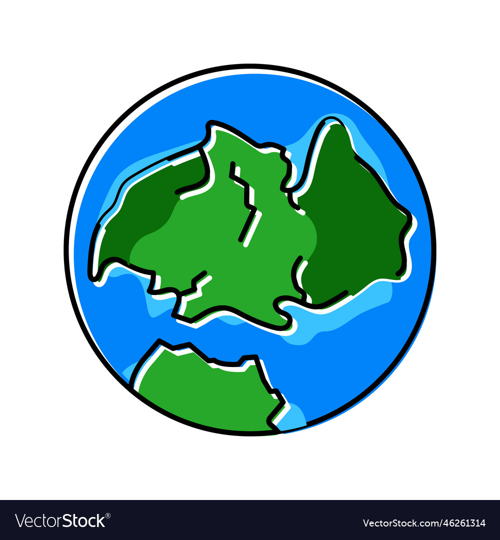 Laurasia earth continent map color icon Royalty Free Vector