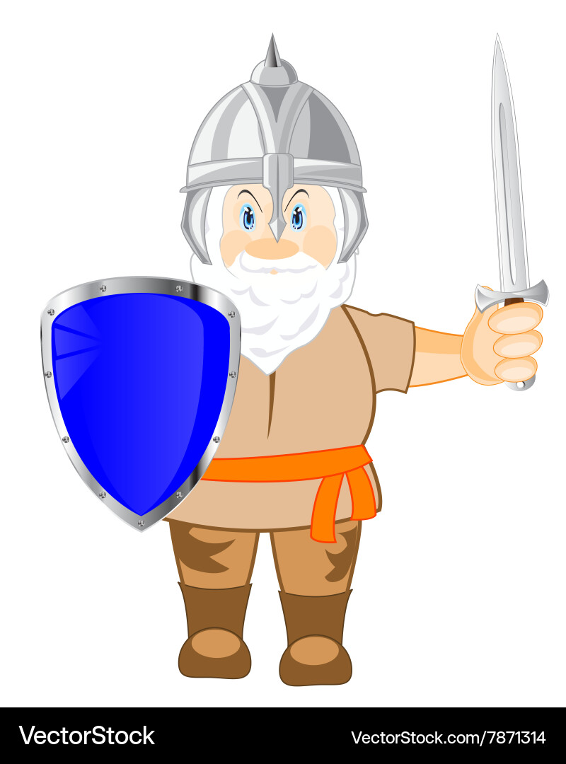 Medieval warrior with weapon Royalty Free Vector Image