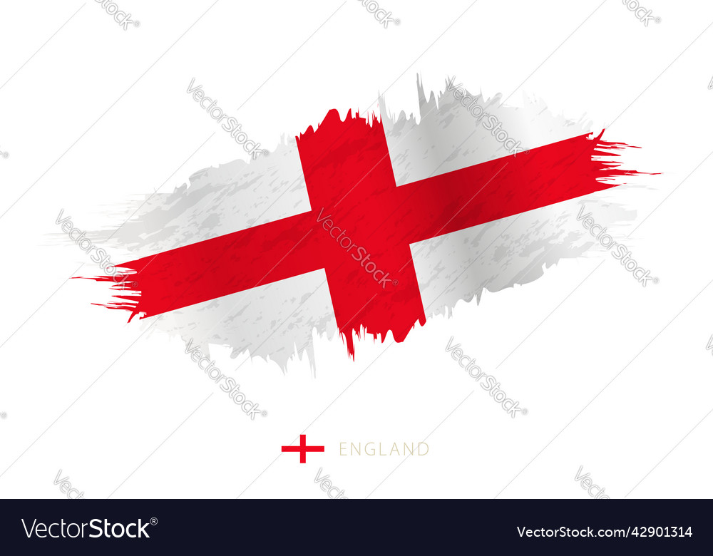 Painted brushstroke flag of england with waving Vector Image