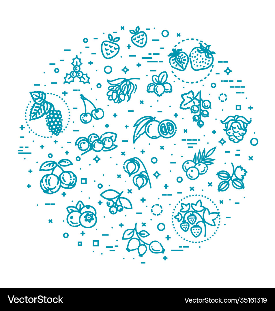 Berries icon set Royalty Free Vector Image - VectorStock