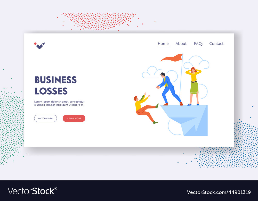 Business losses fail crisis landing page Vector Image