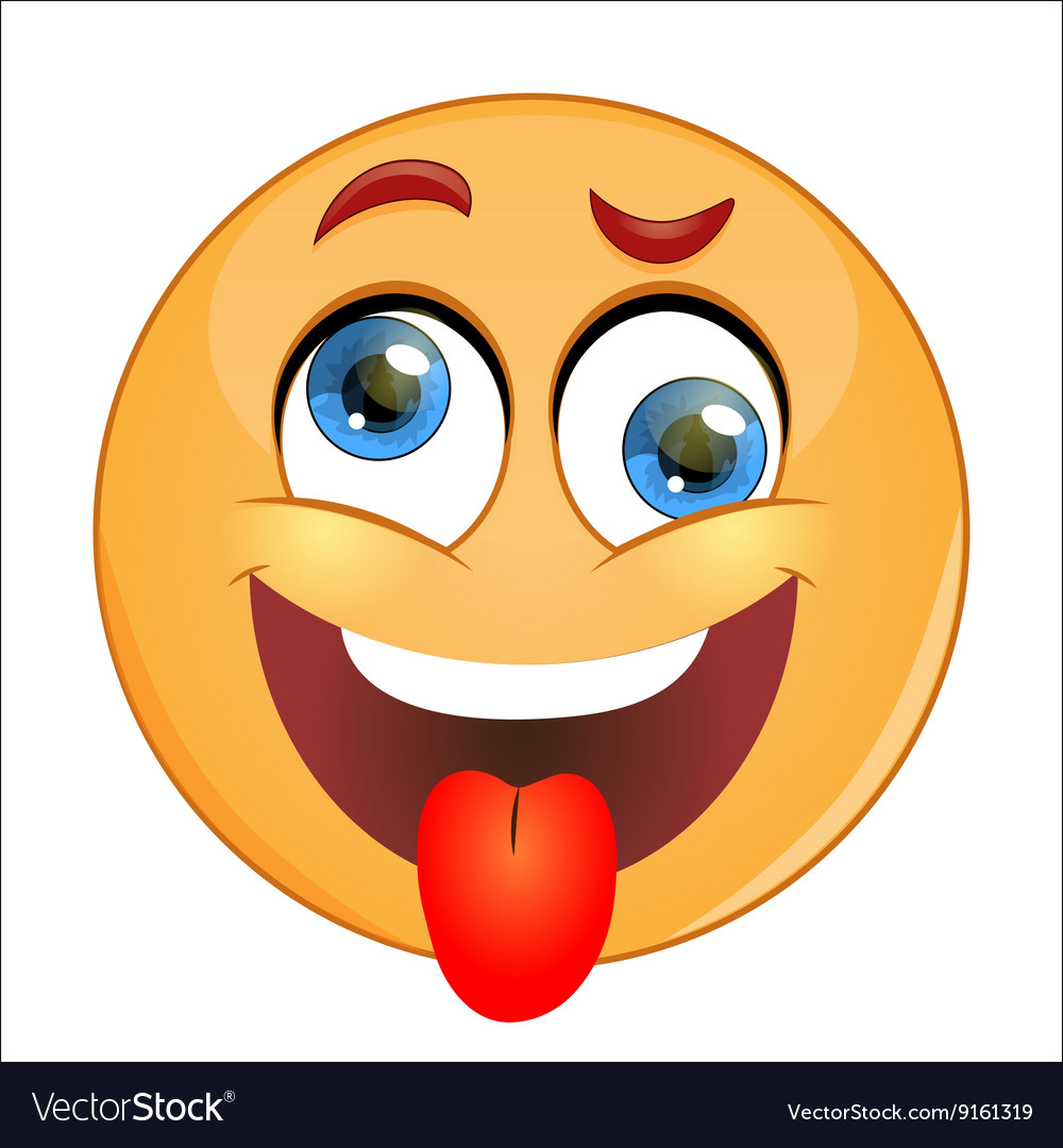 Crazy emoji character Royalty Free Vector Image