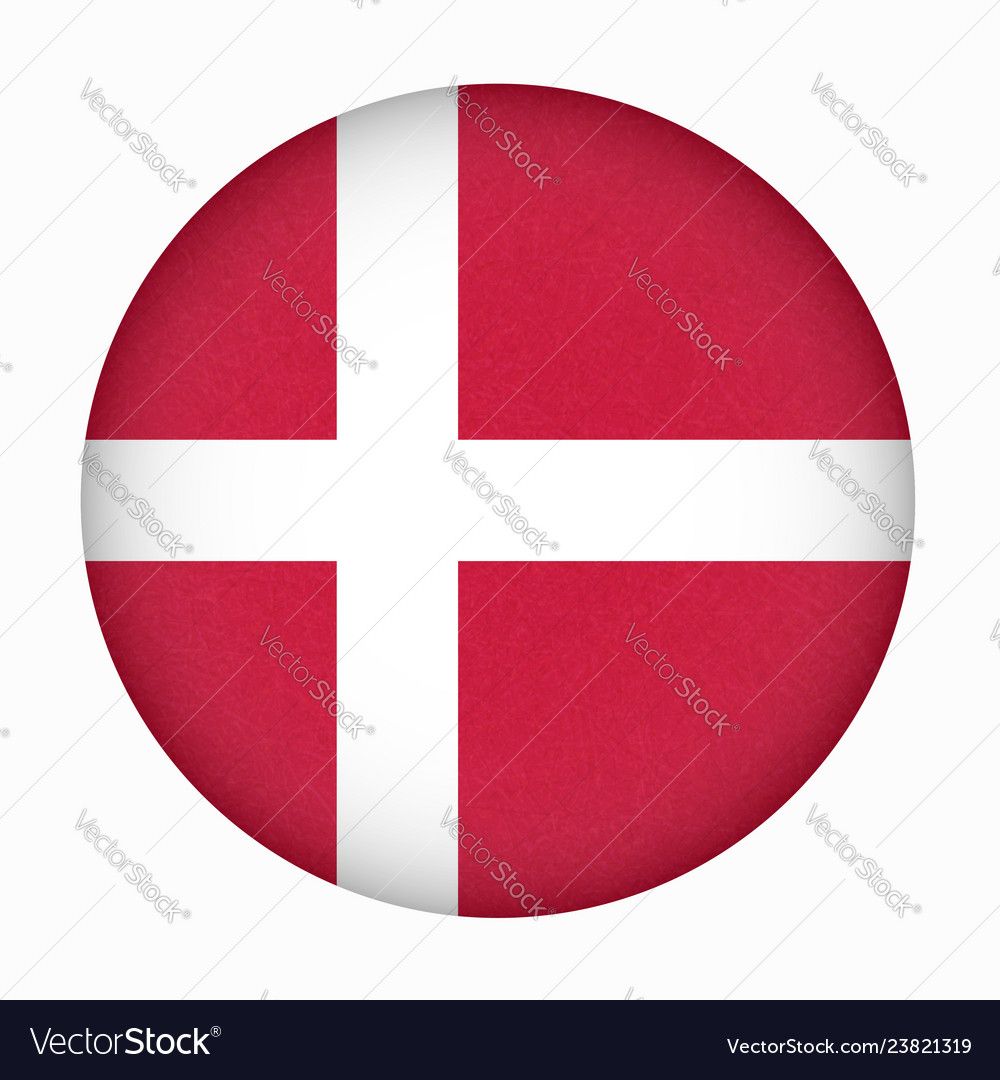 Flag of denmark in circle shape scandinavian Vector Image