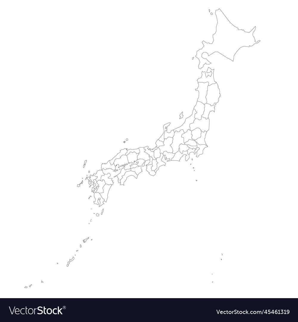 Japan political map of administrative divisions Vector Image