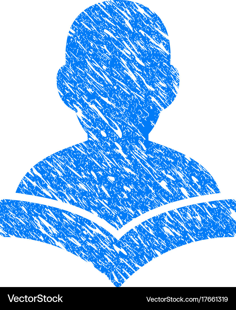 Reader student grunge icon Royalty Free Vector Image