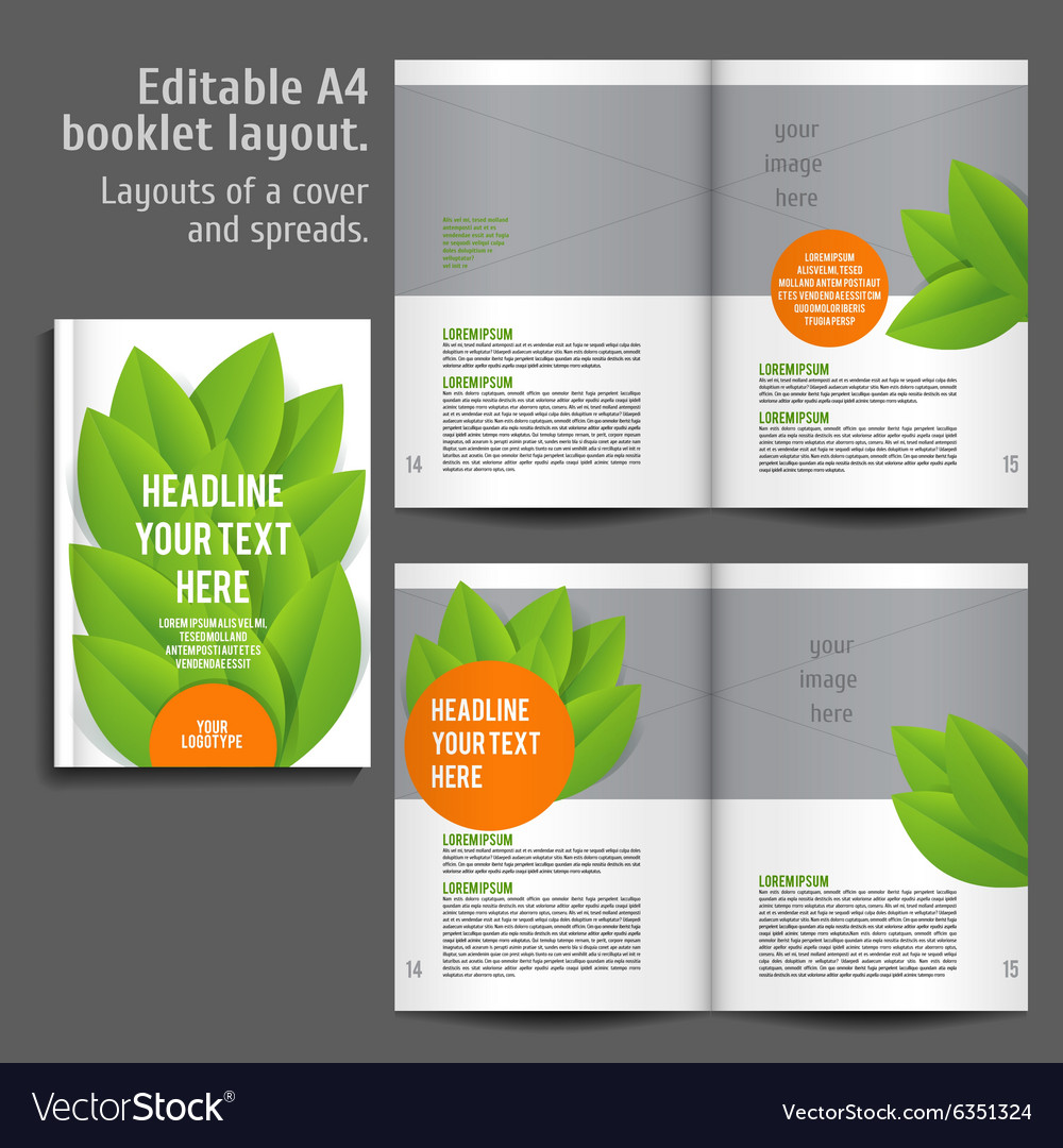 A4 book Layout Design Template Royalty Free Vector Image