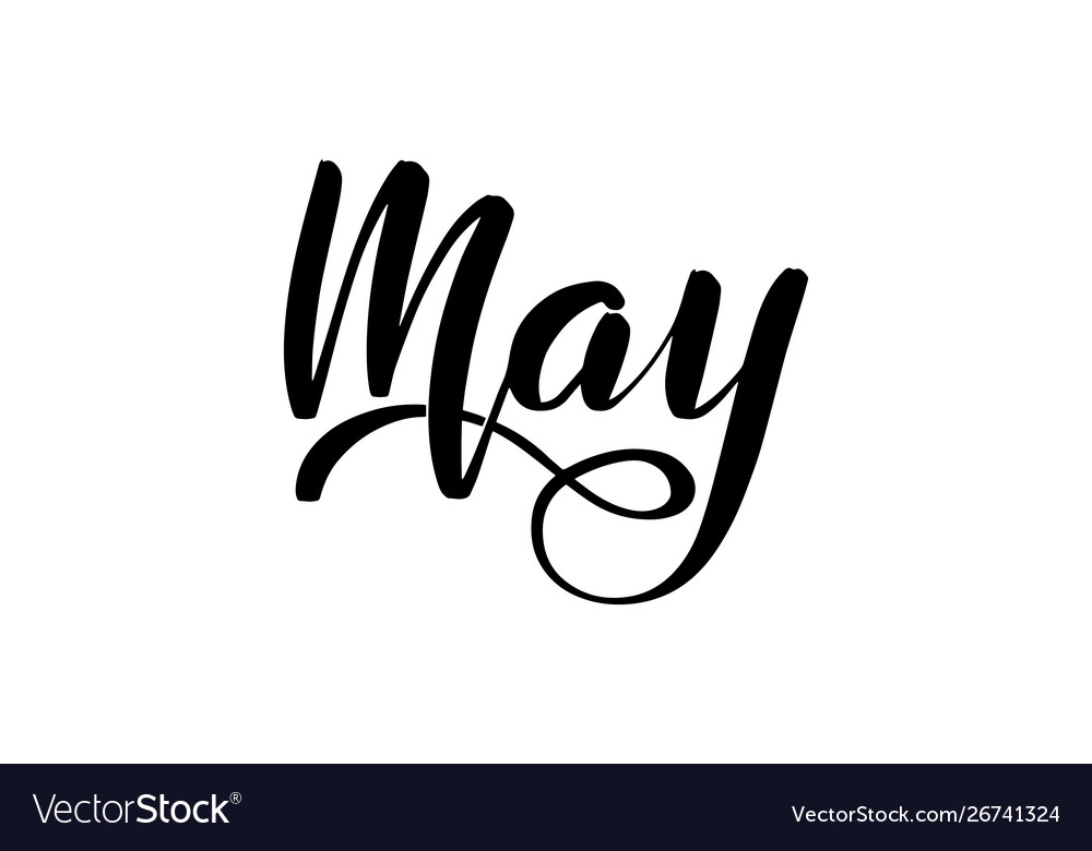 Inspirational handwritten brush lettering may Vector Image