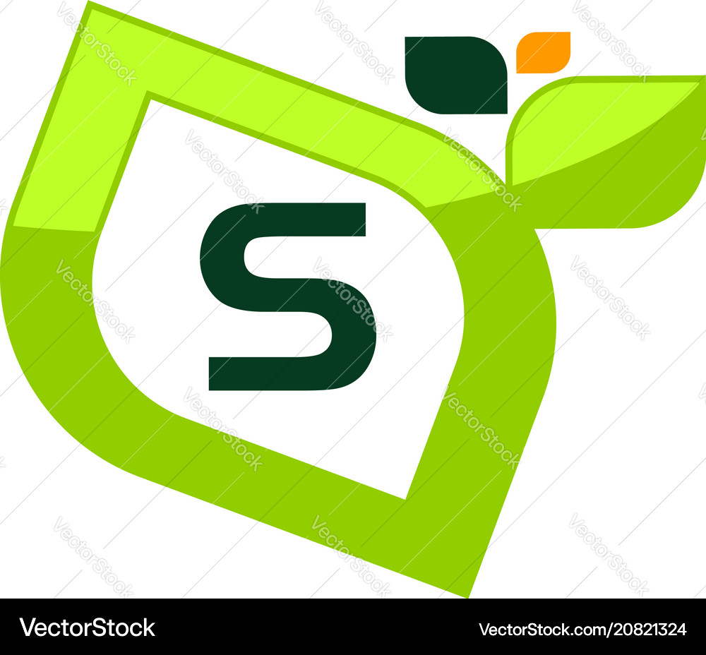 Leaf initial s logo design template Royalty Free Vector