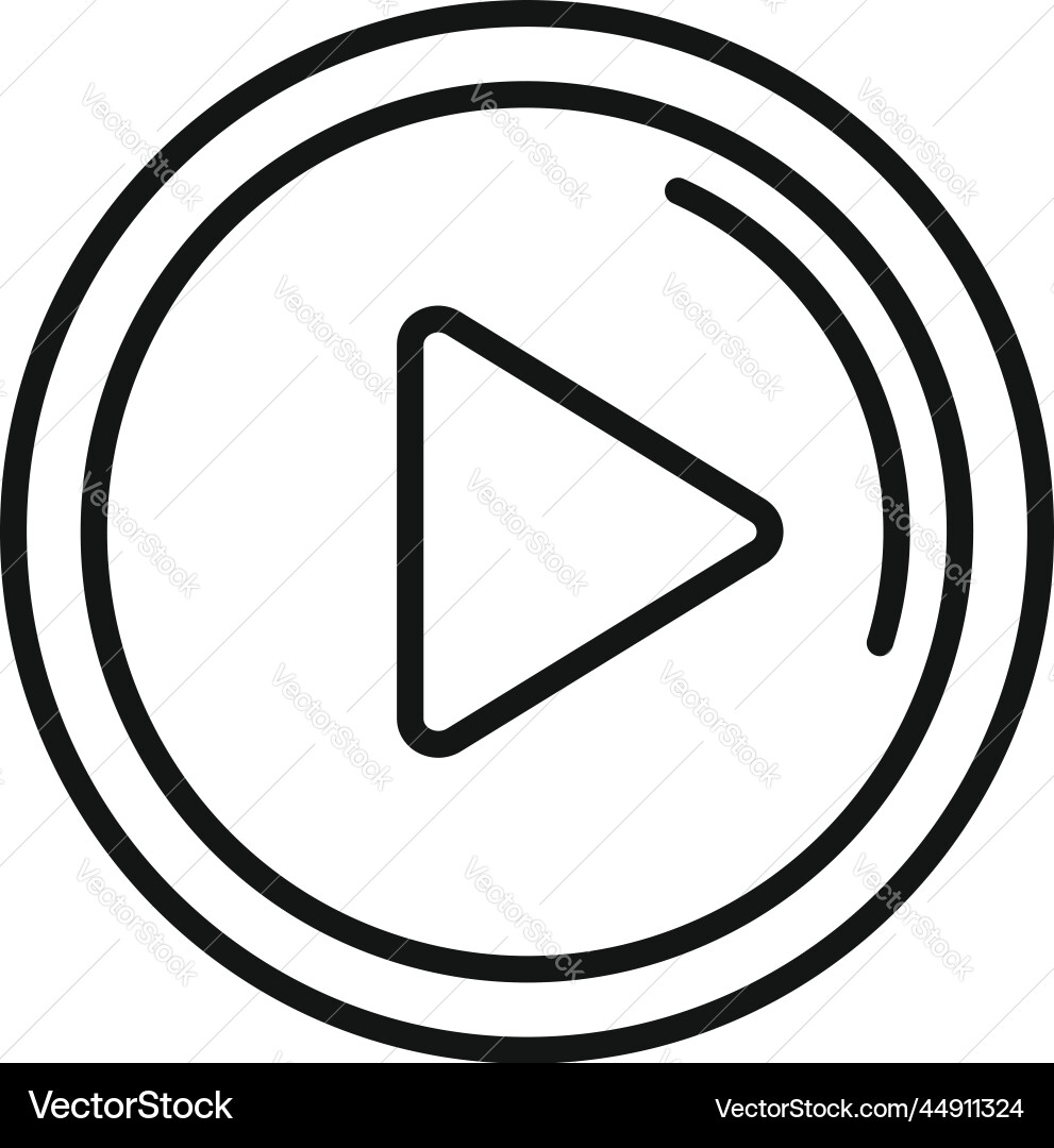 Play button icon outline web interface Royalty Free Vector
